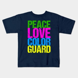 Peace Love Color Guard Kids T-Shirt